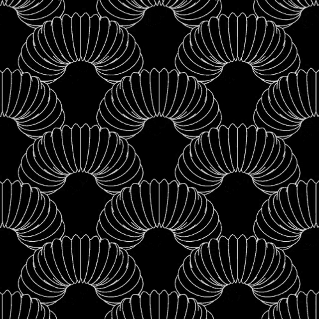 a seamless pattern of white circles on a black background .