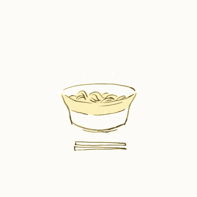 a drawing of a noodles octopus with chopsticks in front of it