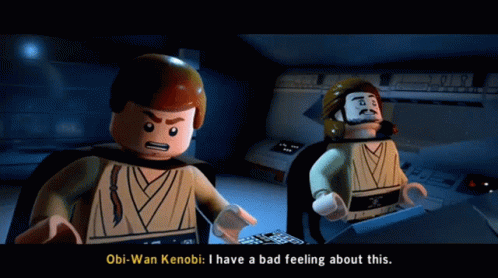 Lego Star Wars Obi Wan Kenobi GIF - Lego Star Wars Obi Wan Kenobi I Have A Bad Feeling About This GIFs