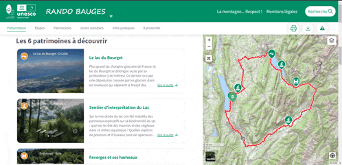 a website called rando baiges shows a map of a mountain range