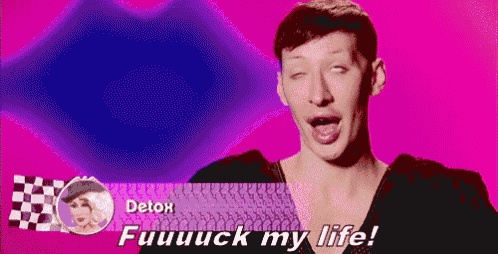 a man is making a funny face and says " fuuuuck my life "