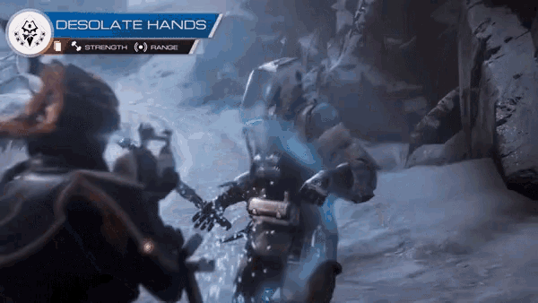 a video game shows a character with desolate hands on the screen