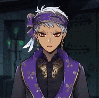 a cartoon character is wearing a purple jacket and a purple headband