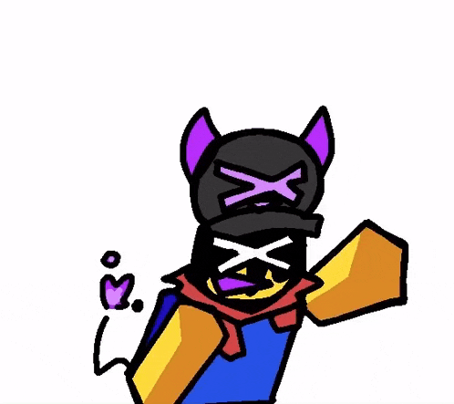 a cartoon drawing of a cat wearing a hat with a x on it .