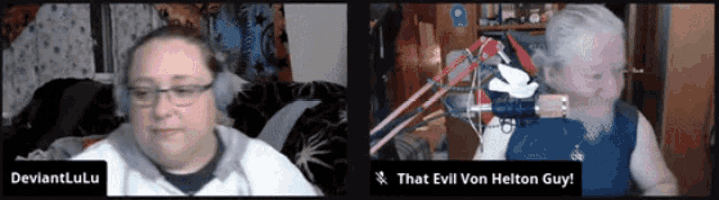 deviantlulu and that evil von helton guy are on a video call