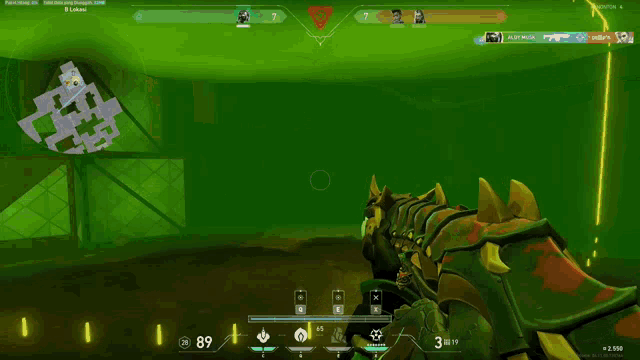 a screenshot of a video game with a green background and the number 89 on the bottom