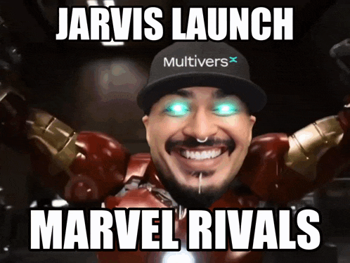 a man in a superhero costume with the words jarvis launch marvel rivals on the bottom