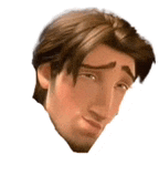 a close up of a cartoon character 's head with a beard and brown hair .