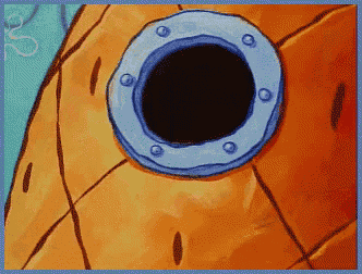 a cartoon drawing of a pineapple with a hole in the middle