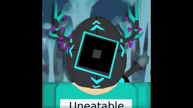 a person wearing a hat with a square on it