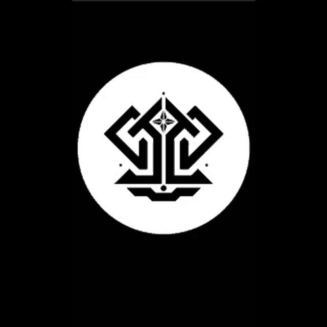 a black and white logo on a white background with a star in the middle .