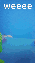 a blue background with the word weeeee in white letters