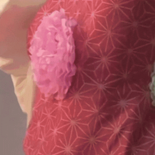 a close up of a pink flower on a pink cloth