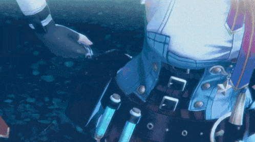 a person is holding another person 's hand in a video game while standing in the water .