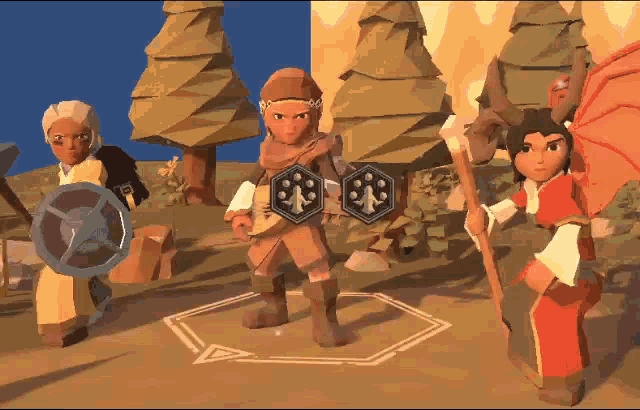 a group of cartoon characters are standing next to each other in a game