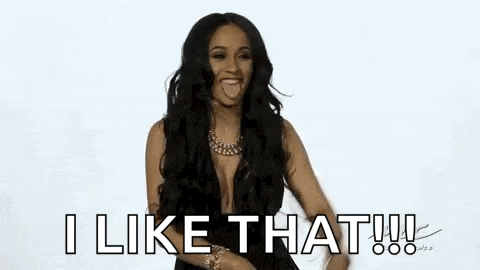 a woman is dancing with her hands in the air and saying `` i like that '' .