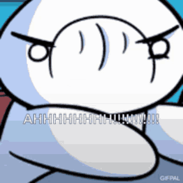 a cartoon character with an angry face and the words ahhhh on the bottom right
