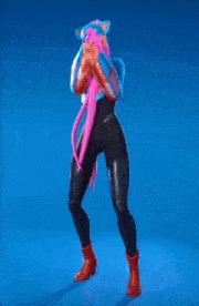 a woman in a superhero costume is standing on a blue surface .