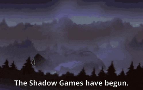 the shadow games have begun with a picture of a robot in the background