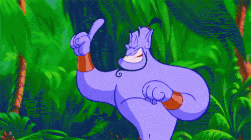 a cartoon character giving a thumbs up in front of a green background