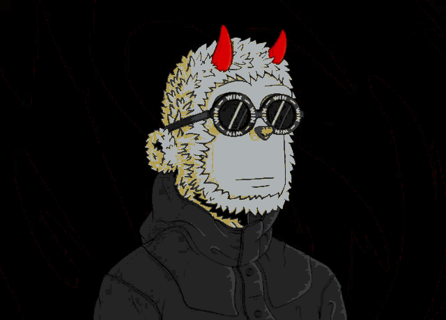 a cartoon of a monkey wearing sunglasses with win on them