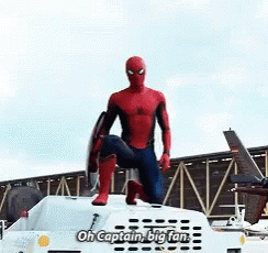 Spiderman Salute GIF - Spiderman Salute Captain Big Fan GIFs