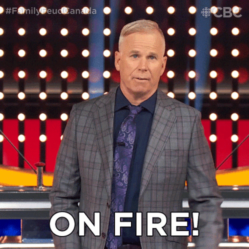 On Fire Gerry Dee GIF - On Fire Gerry Dee Family Feud Canada GIFs