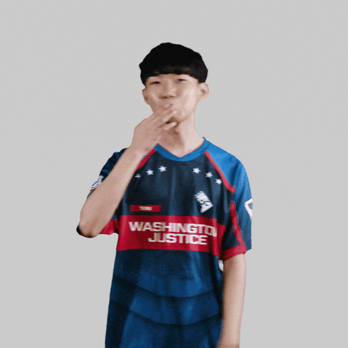 a person wearing a washington justice jersey