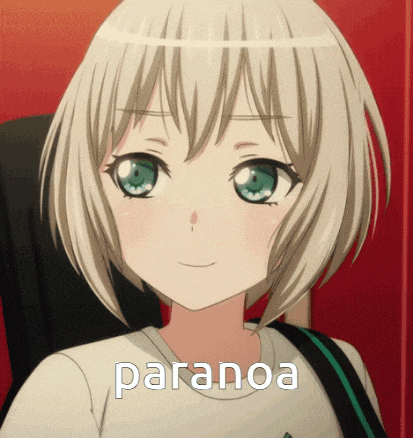 a picture of a girl with the word paranoa written on it