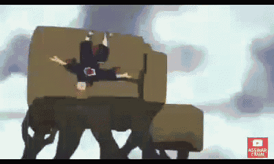 a pixel art of a person laying on a couch with a youtube icon in the corner