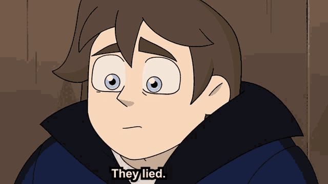 a cartoon of a boy says they lied in the corner