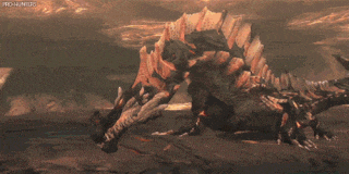 a painting of a monster with the words pro hunters on the bottom right