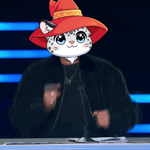 a man wearing a red hat with a cat face on his head