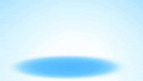 a blue and white cartoon character with a yellow eye