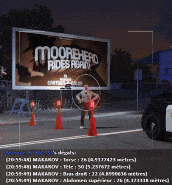 moorehead rides again is advertised on a billboard in a video game