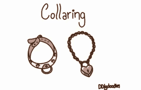 a drawing of a collaring and a necklace with a padlock on it