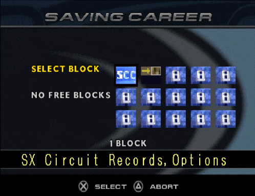 a screenshot of a video game that says ' saving career ' at the top
