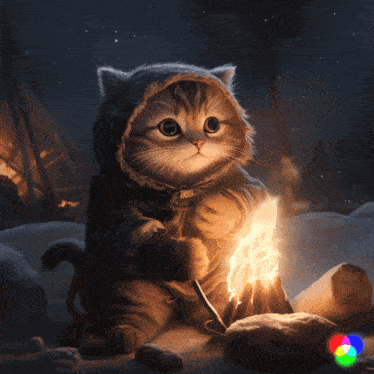Cat Bonfire GIF - Cat Bonfire Warm GIFs