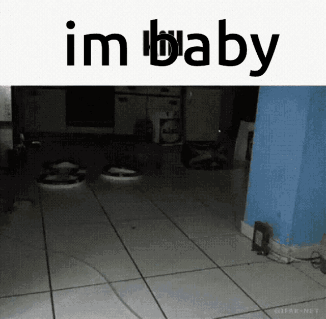 a picture of a kitchen with the words im baby