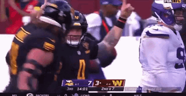 a football game is being shown on fox