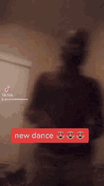 a tiktok video of a man dancing with the words new dance