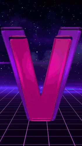 a purple letter v with the number 2 in the middle