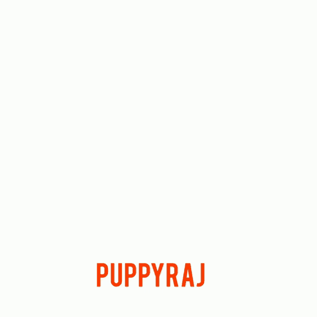 a white background with the word puppyraj in red