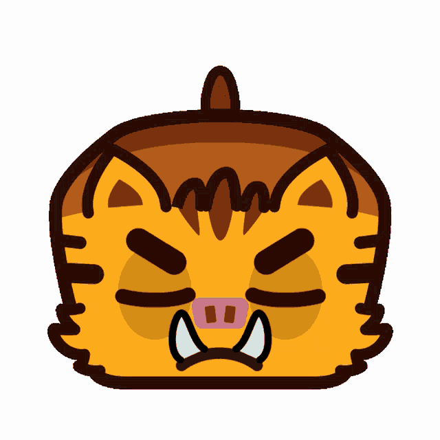 a cartoon drawing of a cat with a very angry expression
