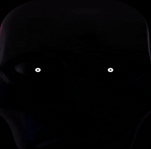 a close up of a person 's face with white eyes in the dark
