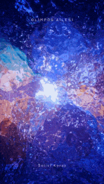 a poster for olimpos ailesi shows a blue and purple background