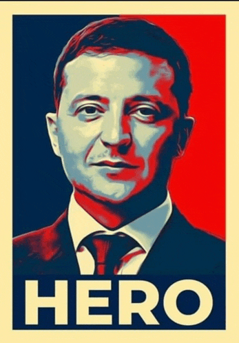 a poster of a man in a suit and tie with the word hero above him