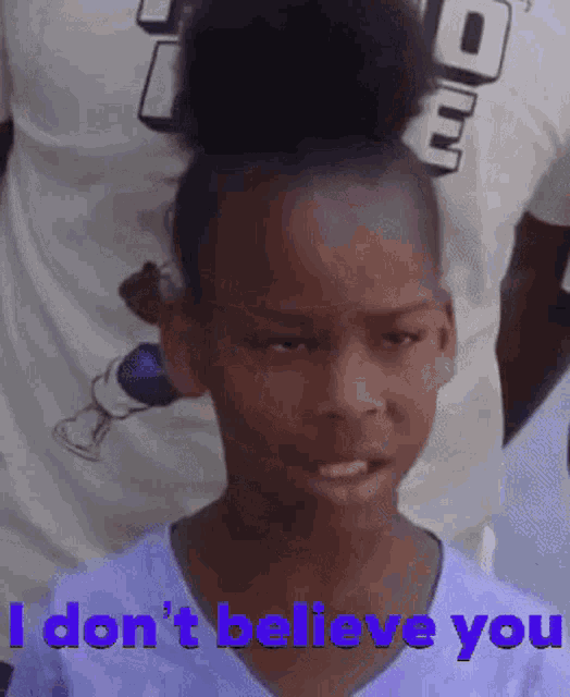 a girl says i don 't believe you in blue