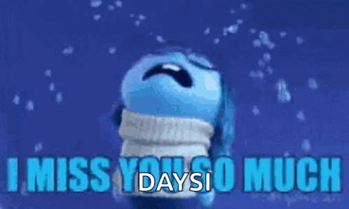 a cartoon character is crying with the words i miss you so much