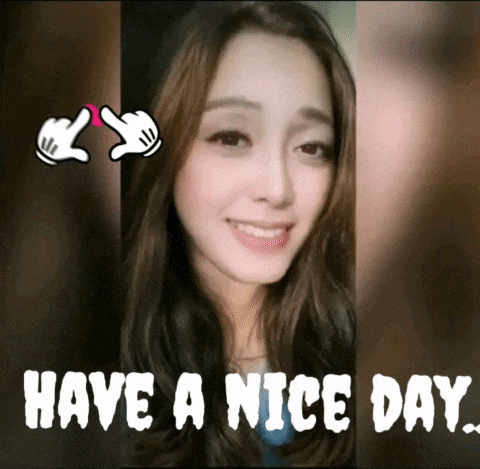a picture of a woman with the words have a nice day on it